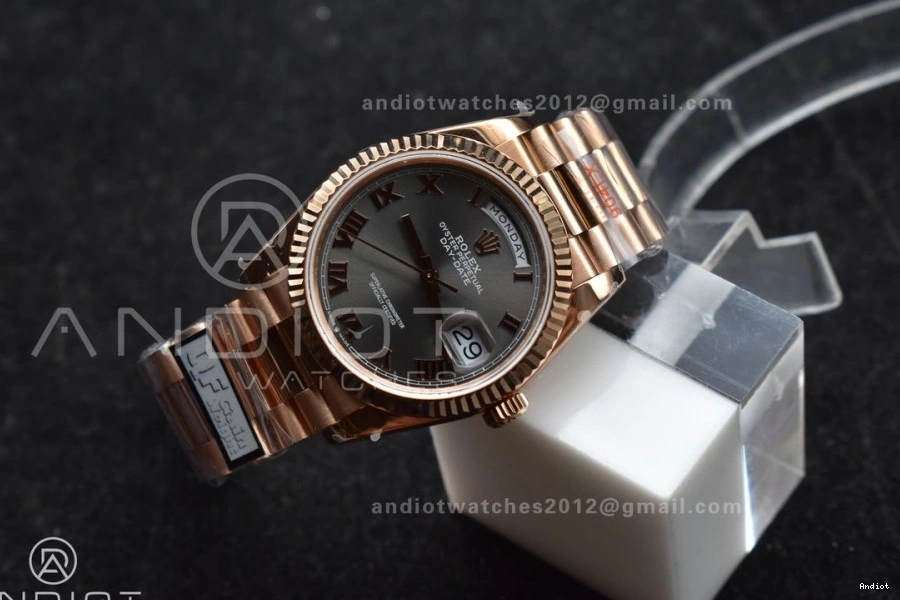 Roman QF Weight) President Grey Dial Best V5 Bracelet Edition vr3255 36 on RG Steel 904L DayDate (Gain 0514
